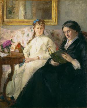 French impressionist oil painting, The Mother and Sister of the Artist by Berthe Morisot